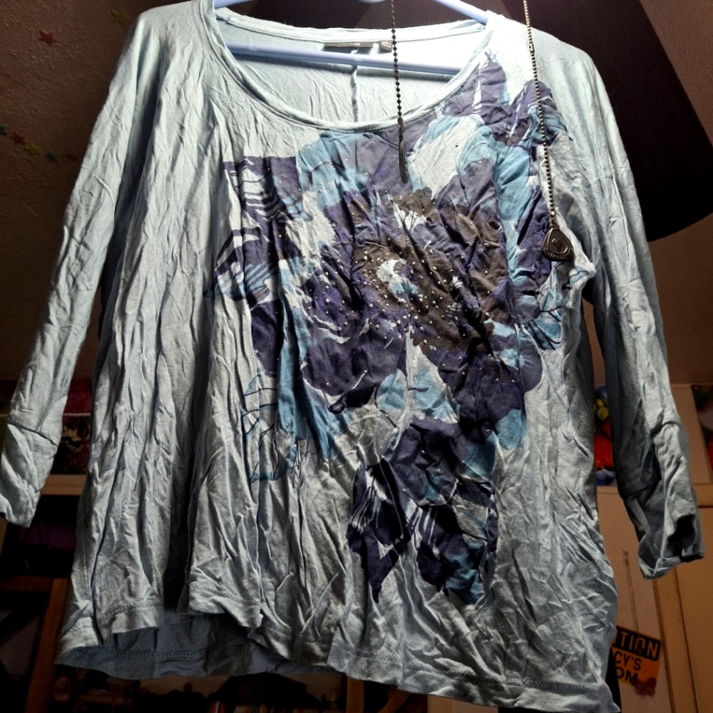 Floral Blue Women's Top